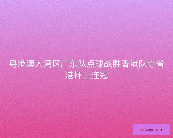 粤港澳大湾区广东队点球战胜香港队夺省港杯三连冠