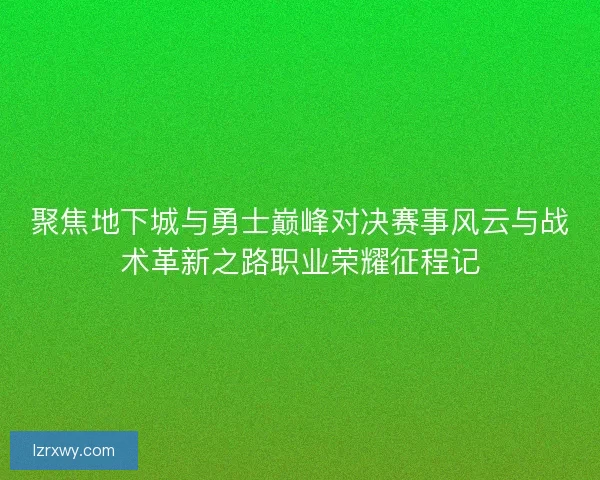 聚焦地下城与勇士巅峰对决赛事风云与战术革新之路职业荣耀征程记