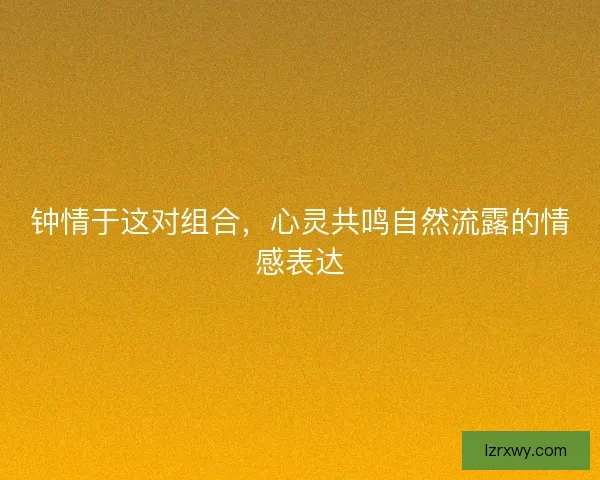 钟情于这对组合，心灵共鸣自然流露的情感表达
